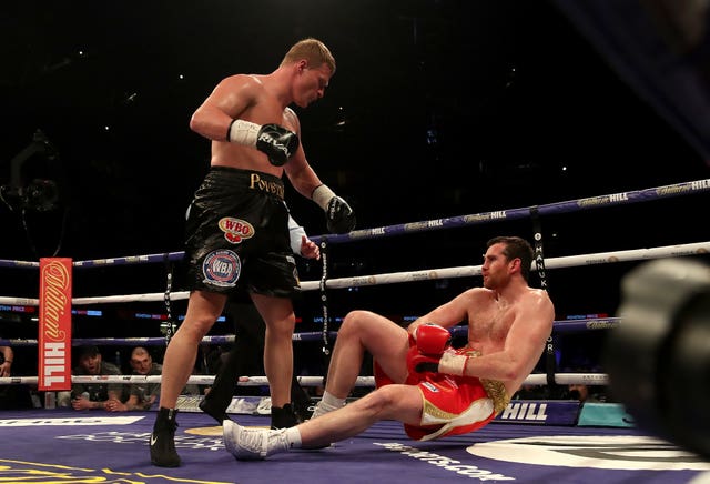 Alexander Povetkin knocks down David Price in March in Cardiff