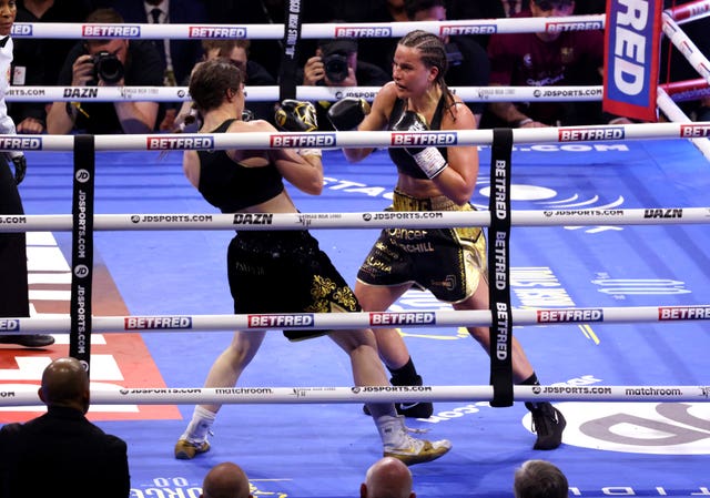 Chantelle Cameron, right, defeated Katie Taylor earlier this month (Damien Eagers/PA)