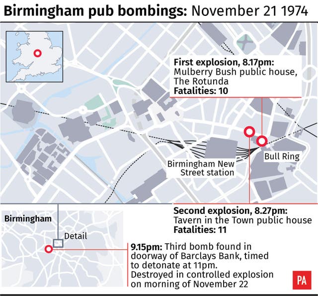 Birmingham pub bombings: November 21 1974