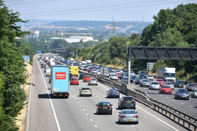 Vehicles on the M5 near Bristol (Ben Birchall/PA)