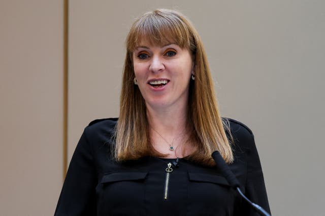 Deputy Prime Minister Angela Rayner giving a speech 