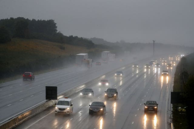 Motorists driving on the M3 near Longcross in Surrey