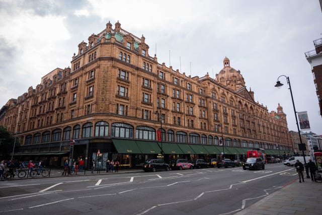 A general view of the Harrods department store in Knightsbridge, central London. 