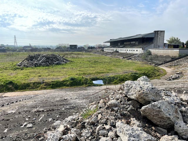 The derelict grounds of the Casement Park stadium
