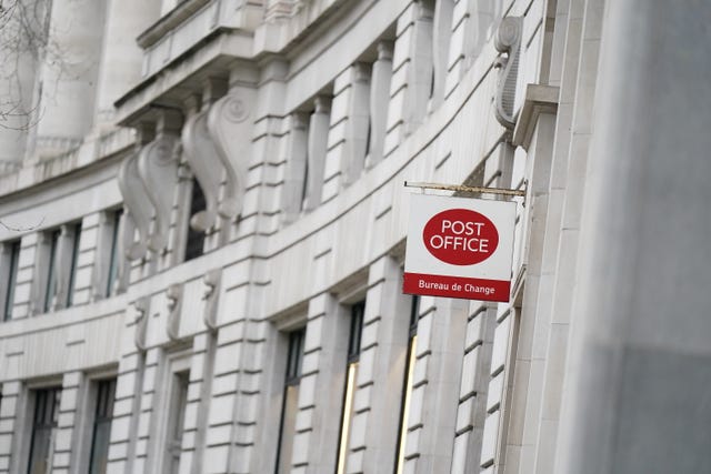 A Post Office sign in central London