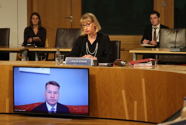 Leslie Evans gives evidence to the committee