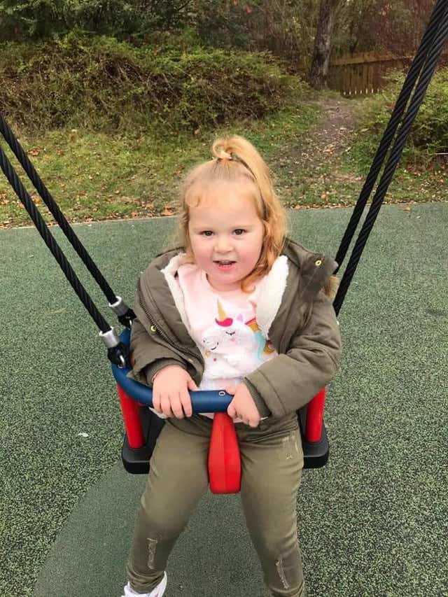 Gracie-Ann Wheaton, 4, who has died after a crash on the M4 near Newport (Family handout/PA)