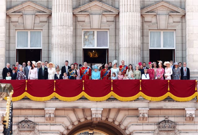 Members of the royal family on the Buckingham Palace balcony 