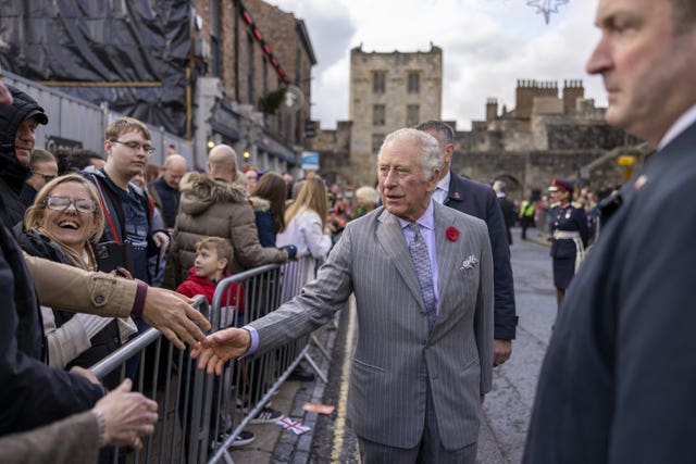 Charles went on a walkabout to meet members of the public following the ceremony at Micklegate Bar in York