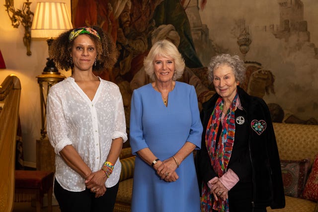 The Duchess of Cornwall with 2019 Booker prize winners Bernardine Evaristo and Margaret Atwood