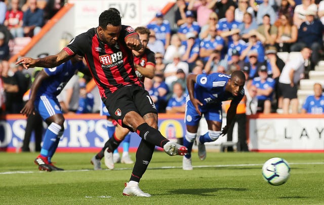 Josh King scores a penalty against Leicester