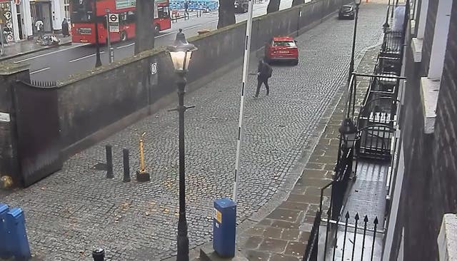 Screengrab taken from CCTV of Michael Broddle leaving after planting a device in Gray’s Inn, London