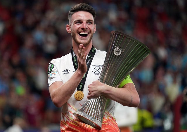 Declan Rice led West Ham to Europa Conference League success last week