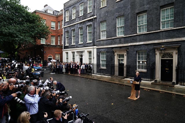 New Prime Minister Liz Truss outside 10 Downing Street, London 