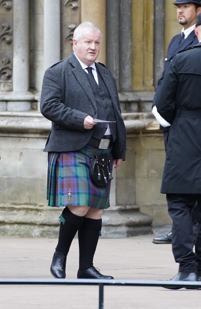 SNP Westminster leader Ian Blackford has been pictured arriving for the Queen's funeral at Westminster Abbey