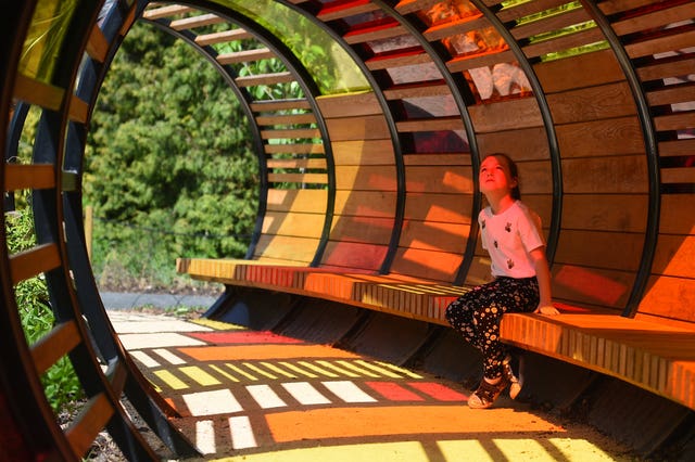 Mercedes, eight, enjoyed some time in the light tunnel 