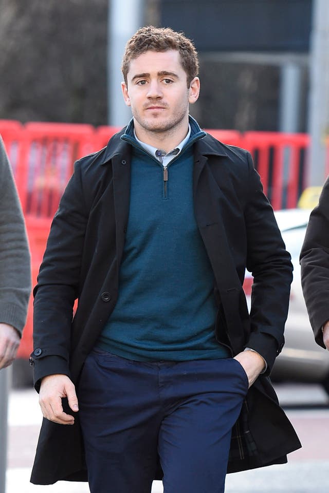 Paddy Jackson arrives at Belfast Crown Court (Michael Cooper/PA)