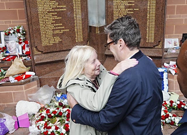 Andy Burnham with Hillsborough campaigner Margaret Aspinall