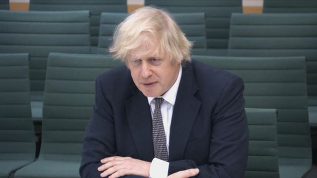 Boris Johnson gives evidence to the Commons Liaison Committee (PA Video/PA) 