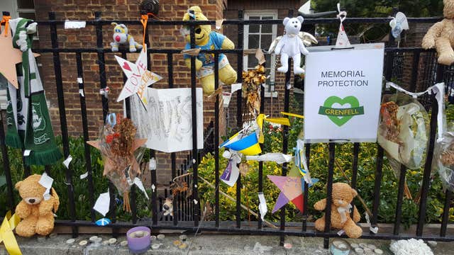 Tributes to the 71 killed in the Grenfell Tower blaze (Peter Cary/PA)