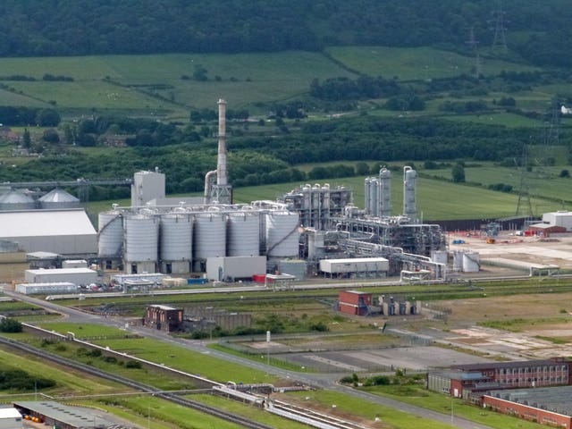 Aerial view of the Ensus biorefinery in Teesside