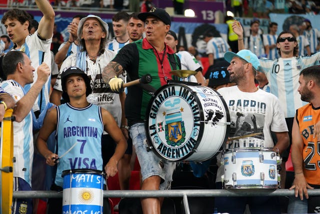 Argentina fans outnumbered their Australia counterparts and created a partisan atmosphere at the Ahmad Bin Ali Stadium 