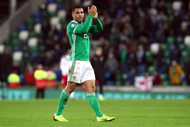 Magennis applauds the fans as he leaves the field