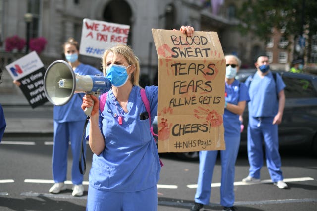 NHS worker protests