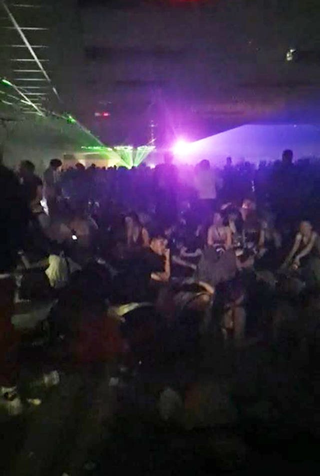 Rave at a disused carpet store