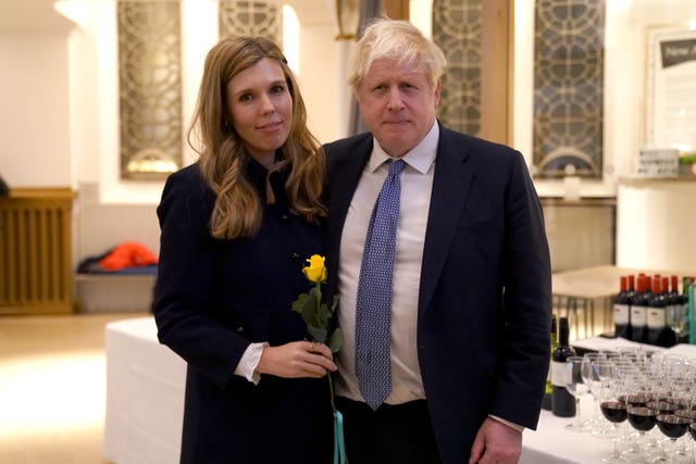 Former prime minister Boris Johnson with his wife Carrie 