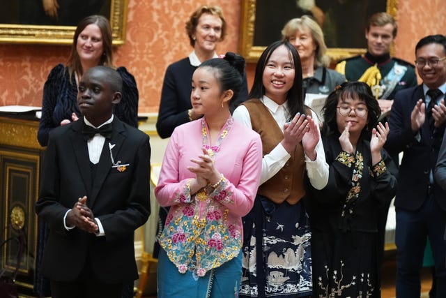  The competition winners and runners-up during a reception at Buckingham Palacen