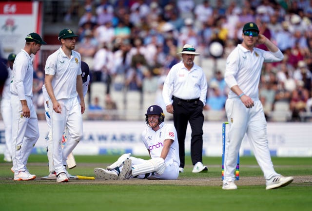 Ben Stokes (centre) has been managing a long term knee problem.