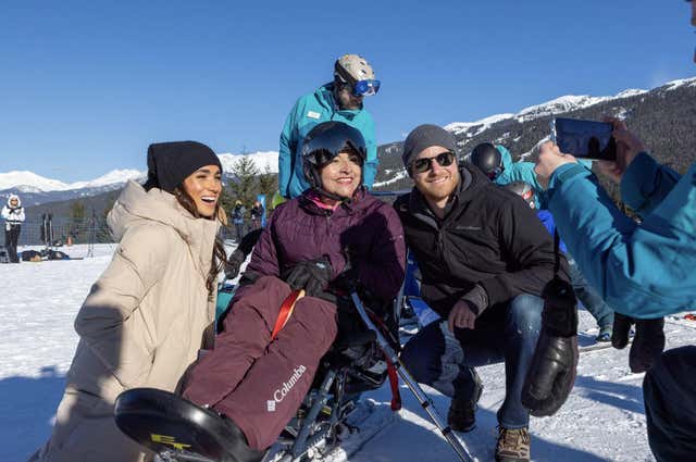 Duke of Sussex tries sit-skiing as he joins Invictus Games competitors in Canada