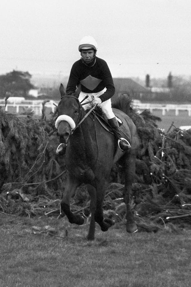 Red Rum jumps the last with Crisp now well in his sights