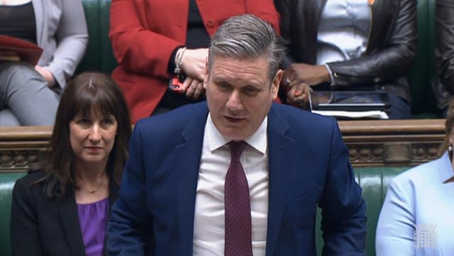Labour leader Sir Keir Starmer in the House of Commons