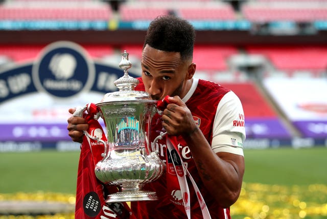 Aubameyang scored both goals as Arsenal beat Chelsea to win the FA Cup last season.