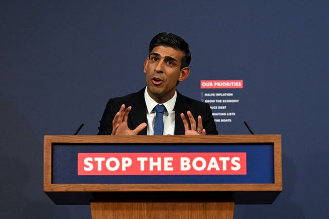 Prime Minister Rishi Sunak has said tackling Channel crossings is one of his priorities (Leon Neal/PA)