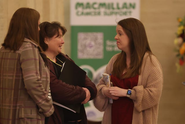Katie Simpson’s mother Noeleen Mullan, with Nuala McAllister MLA