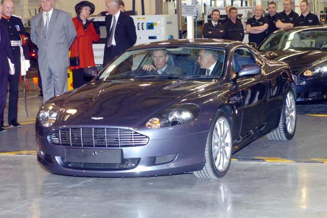 The Prince of Wales drives a new Aston Martin