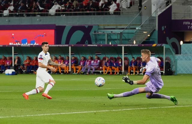 Christian Pulisic was denied an early goal by Andries Noppert