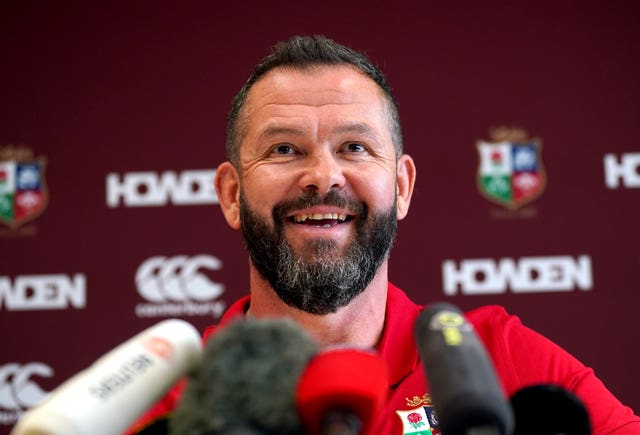 Andy Farrell smiles as he talks to the media