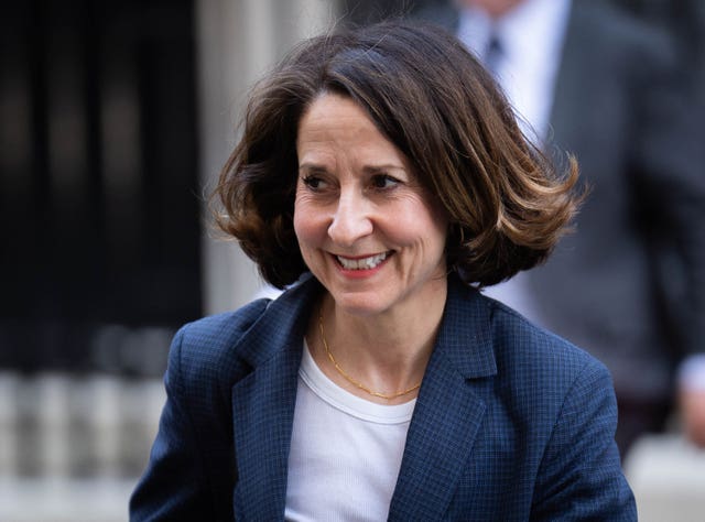 Close up shot of Work and Pensions Secretary Liz Kendall leaving Downing Street