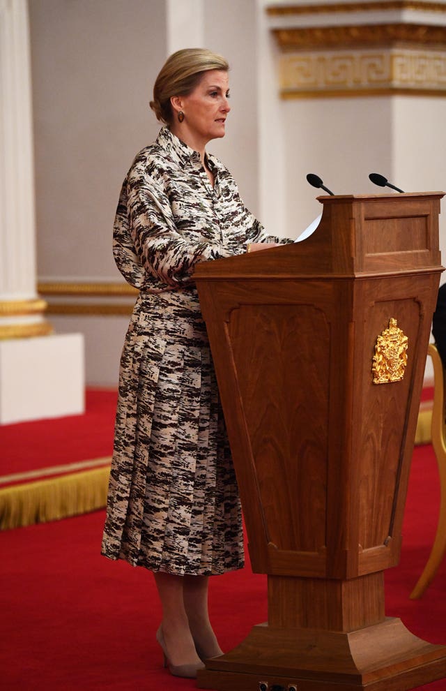 The Countess of Wessex during a reception at Buckingham Palace