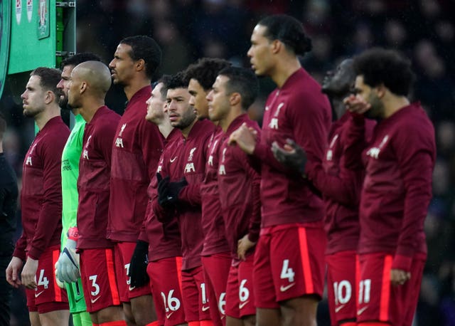 Liverpool line up before kick-off