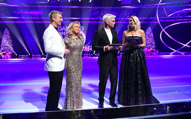 Judges Jayne Torvill and Christopher Dean with co-hosts Phillip Schofield and Holly Willoughby