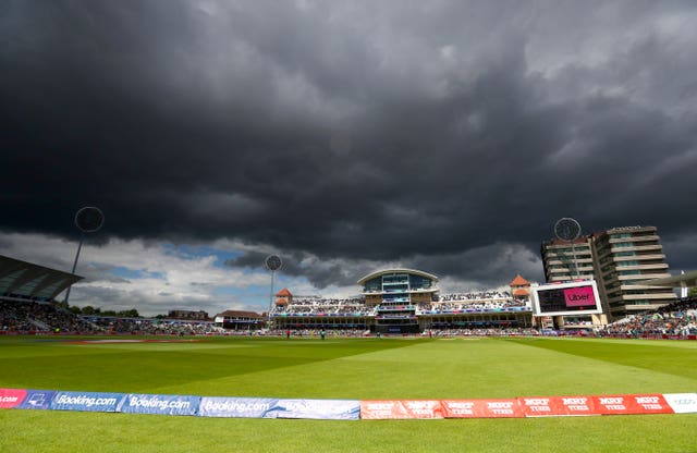 A brief rain delay took the players off late on in Australia's innings