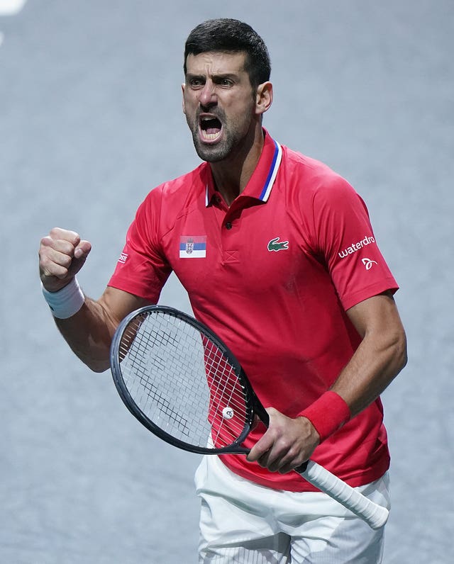 Novak Djokovic clenches his fist