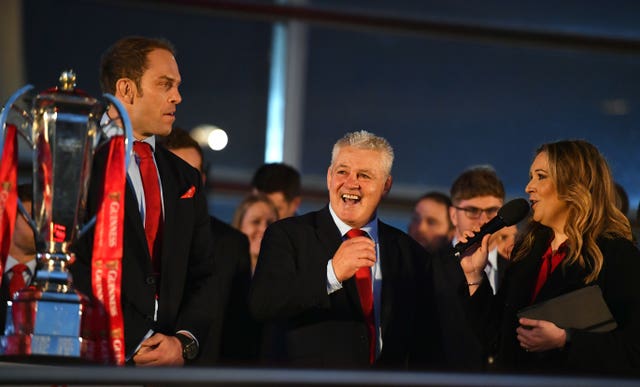 Warren Gatland with the Six Nations trophy last year 