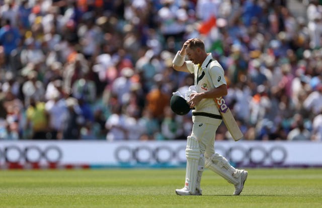 David Warner was dismissed cheaply at the Oval