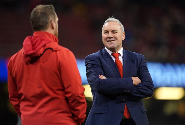 Wayne Pivac, right, led Wales to the Guinness Six Nations title in 2021